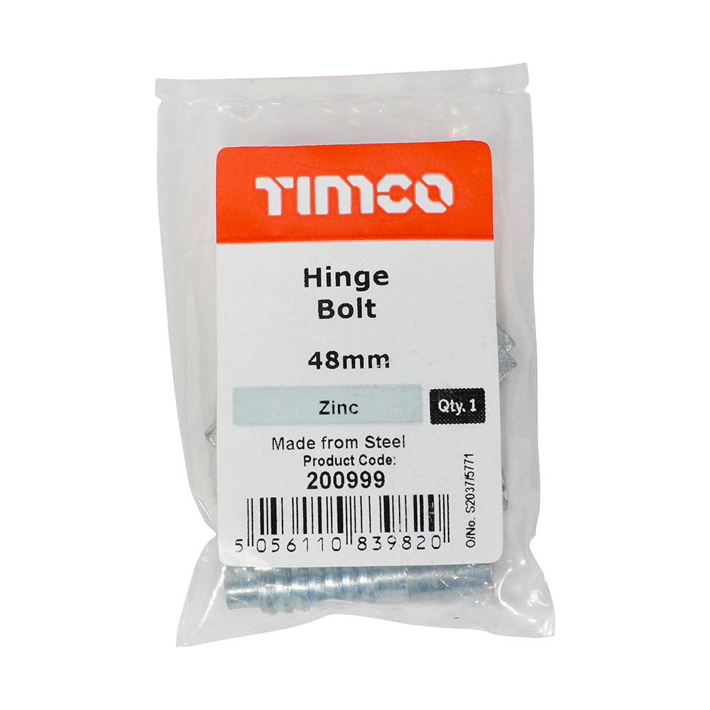 TIMCO Hinge Bolt Zinc - 48mm | Pack of 2