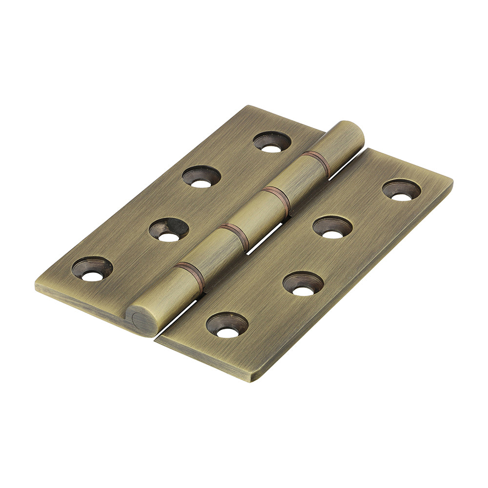 TIMCO Double Phosphor Bronze Washered Brass Hinges Antique Brass - 102 x 67 | Pack of 2