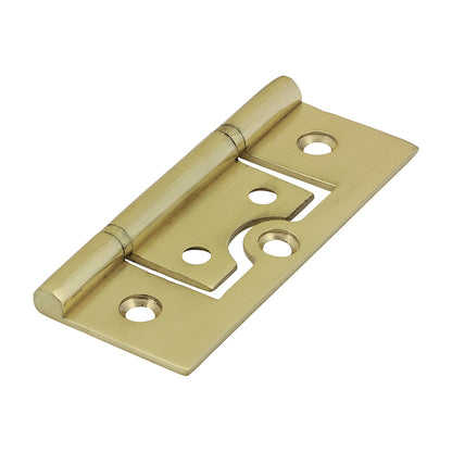 TIMCO Plain Bearing Flush Brass Hinges Polished Brass - 75 x 50 | Pack of 2