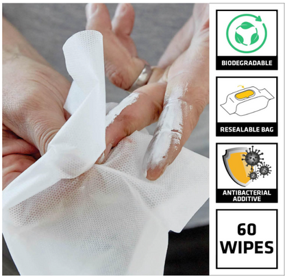 Sika - Biodegradable - Wonder Wipes - Multi-Use Cleaning Wipes - 60 Pack