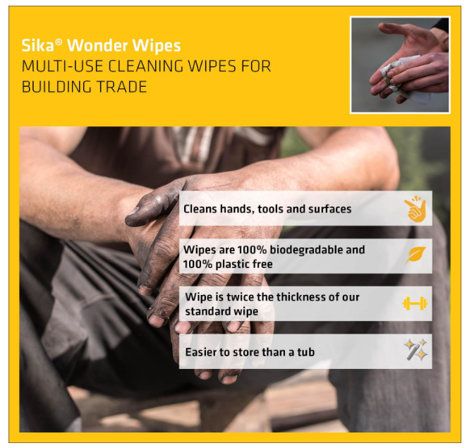 Sika - Biodegradable - Wonder Wipes - Multi-Use Cleaning Wipes - 60 Pack