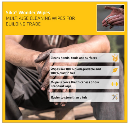 Sika - Biodegradable - Wonder Wipes - Multi-Use Cleaning Wipes - 60 Pack