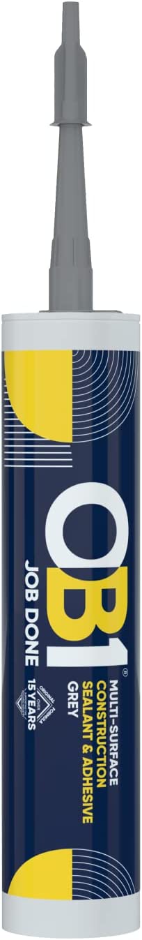 OB1 Grey Multi-Surface Construction Sealant Adhesive Water Weather Resistant