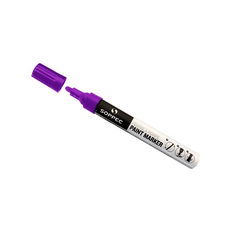Soppec Purple Permanent Acrylic Paint Marker Pens Wood Metal Plastic Iron Cardboard