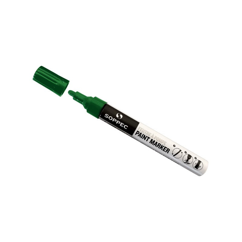 4x Soppec Green Permanent Acrylic Paint Marker Pens Wood Metal Plastic Iron Cardboard