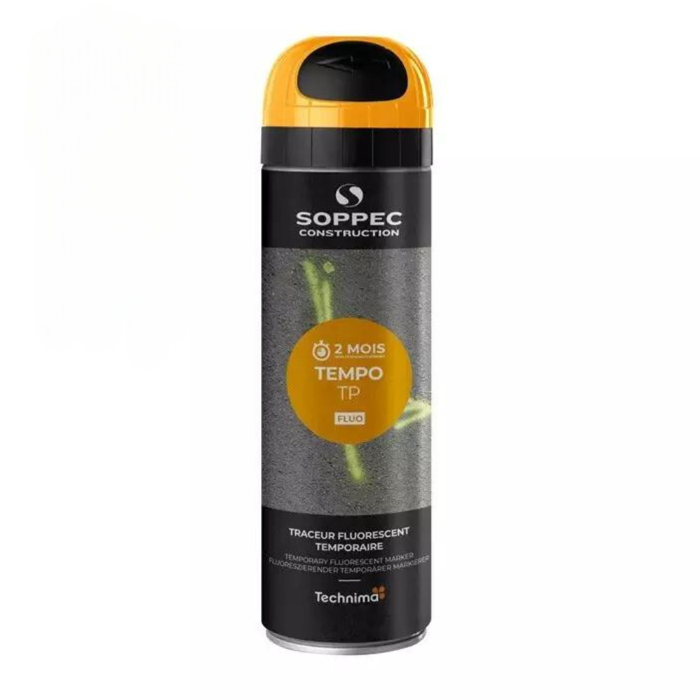Soppec Orange Tempo TP Temporary Short Term Marking Survey Spray Paint 500ml