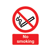 Signslab A4 297X210 No Smoking Pvc