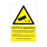 Dpa Compliant CCTV PVC Sign A5