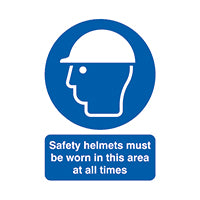 Signslab A4 Sfty Helmet M/B/Worn PVC
