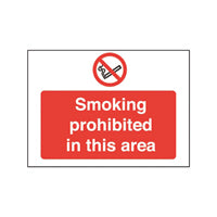 Smoking Prohibited In 450x600 PVC