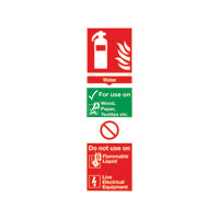 Sign Fire Equip Water 300x100mm PVC