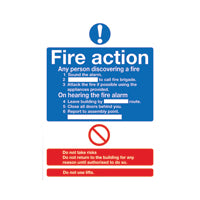 Safety Sign Fire Action Words A4 Pv