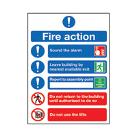 Safety Sgn Fire Action Symbols A4 Sa