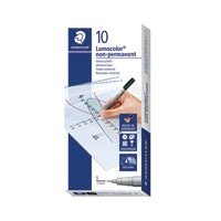 Staedtler Lumoclr Sf Wbase Blk Pk10