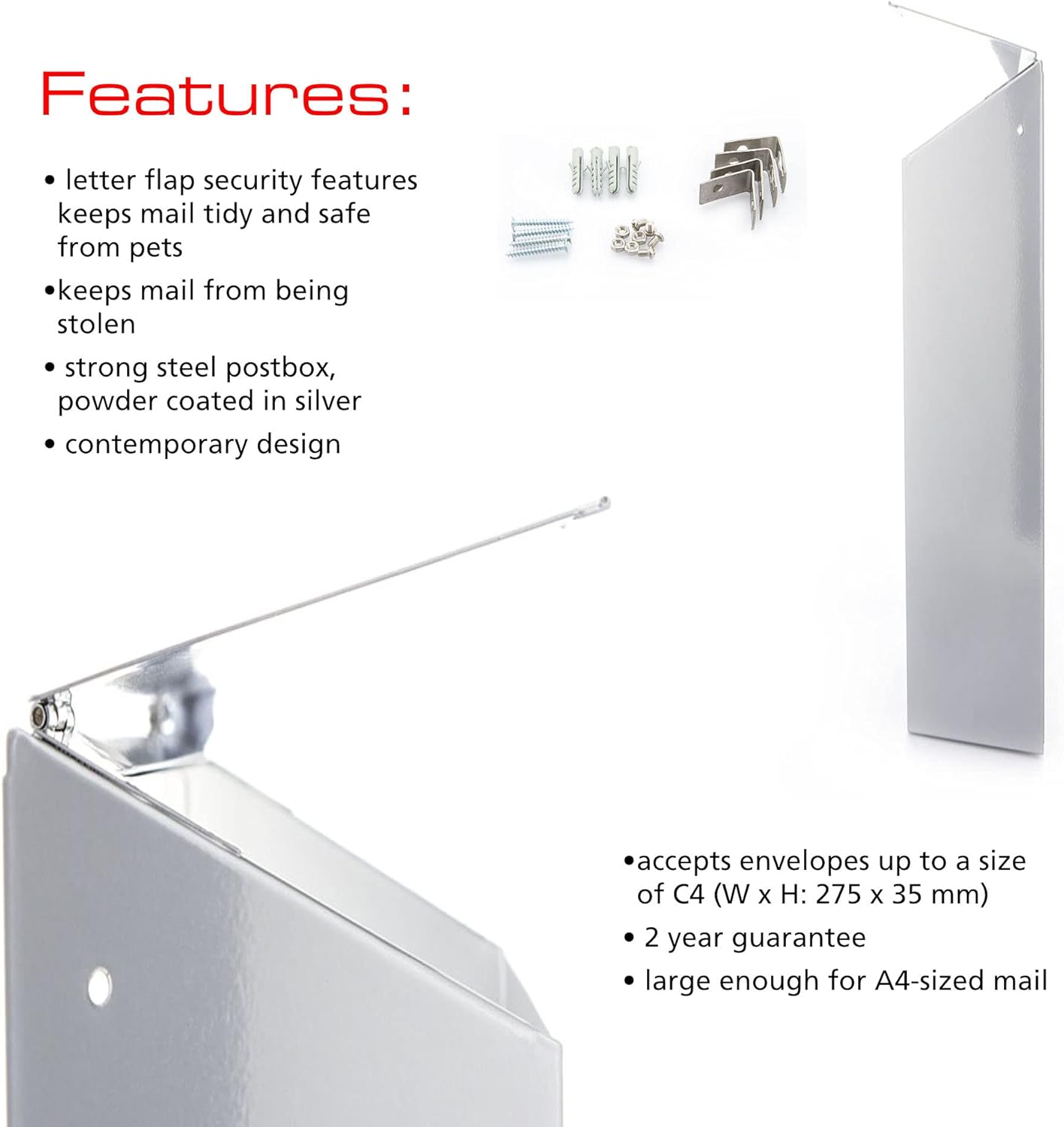 Burg-Wächter Post Catcher | Silver | 345mm x 352mm x 120mm