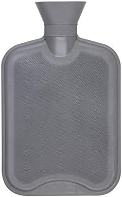 Hearth And Home Rubber Hot Water Bottle 2 Litre Grey Ribbed HHWB10
