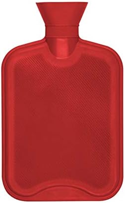 Hearth And Home Rubber Hot Water Bottle 2 Litre Red Ribbed HHWB15