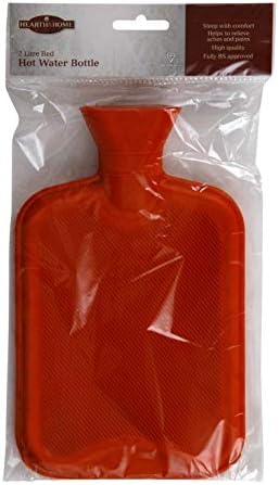 Hearth And Home Rubber Hot Water Bottle 2 Litre Grey or Red Ribbed