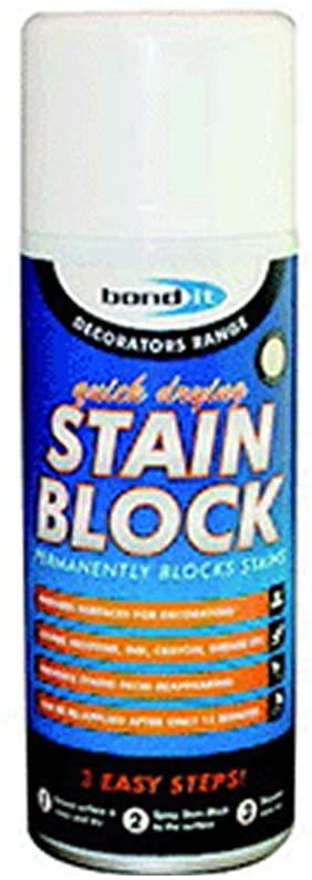 Bond It Stain Block 400ml Aerosol Spray Paint Covers Water Rust & Mould Marks