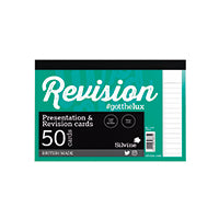 Silvine 50 Revision Card Wht Pk1000