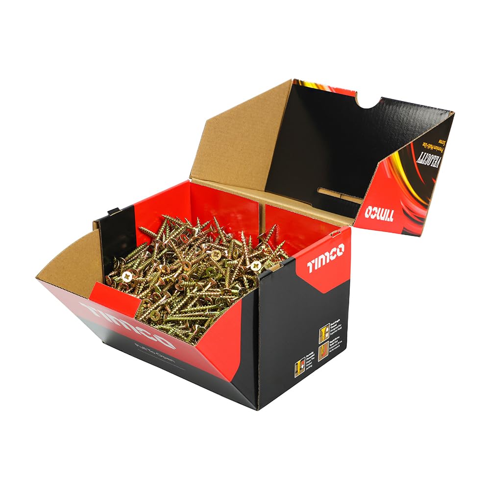 TIMCO Velocity Premium Multi-Use Countersunk Gold Woodscrews - 5.0 x 40 Box OF 1000 - 50040VYIND