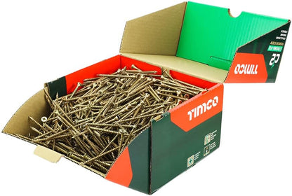 TIMCO C2 Strong-Fix Multi-Purpose Premium Countersunk Gold Woodscrews - 5.0 x 80 Box OF 1000 - 50080C2IND