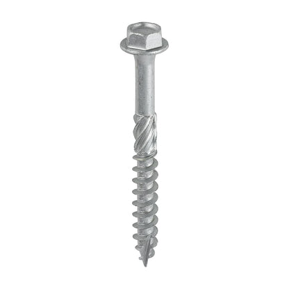 TIMCO Heavy Duty Timber Screws Hex Flange Head Exterior Silver - 8.0 x 75 Bag OF 10 - 860INI