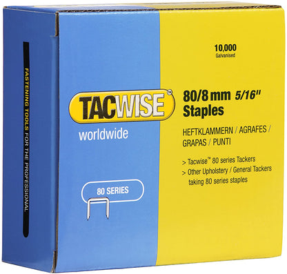 Tacwise Type 80 / 8mm to 16mm Galvanised Upholstery Staples Packs of 10,000