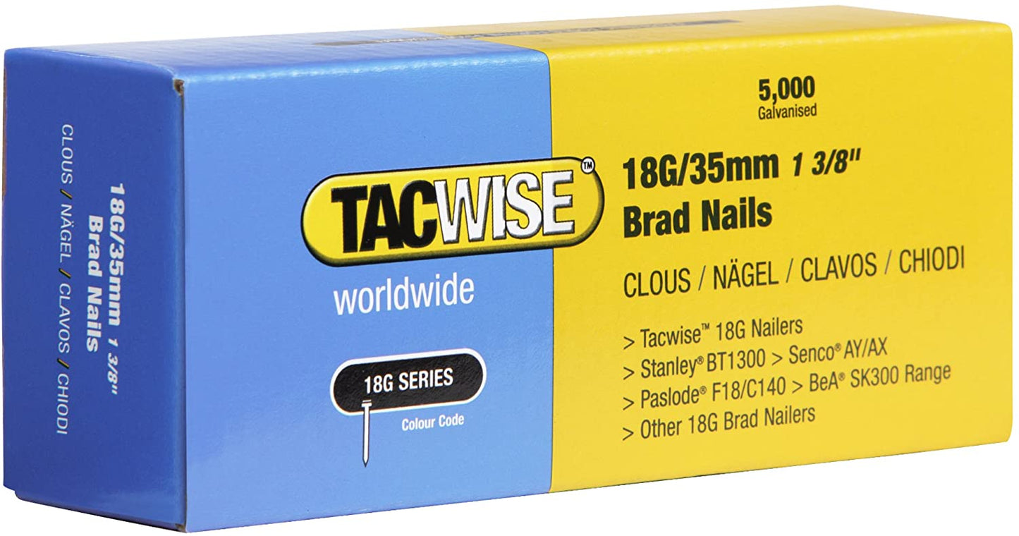 Tacwise 1176 Master Nailer 181ELS Pro, Electric Nail Brad Gun, Uses Type 180 (18G) / 15 - 35 mm Nails, Includes 5000 35mm 18g Nails