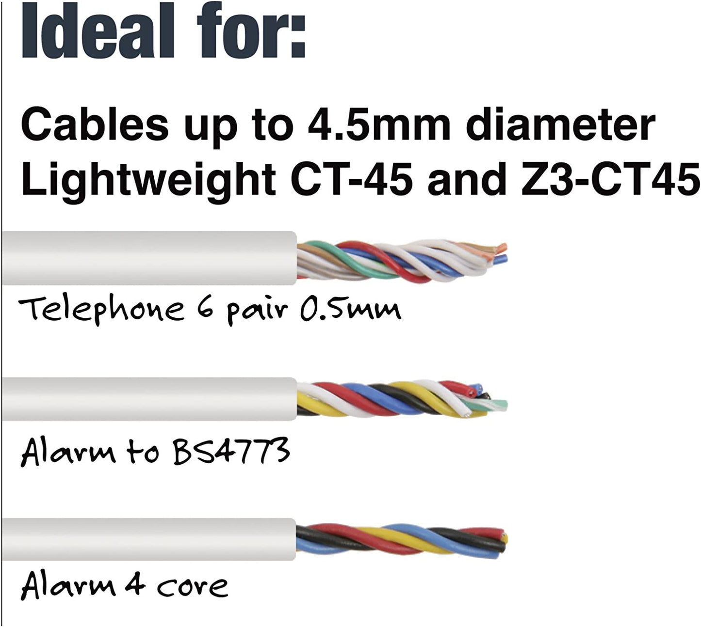 Tacwise 0980 Type CT-45 / 8mm Galvanised, White Cable Staples, Pack of 5,000