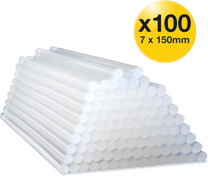 Tacwise 1562 | 100 Pieces | Clear Hot Melt Glue Sticks, Type H (7 x 150mm)