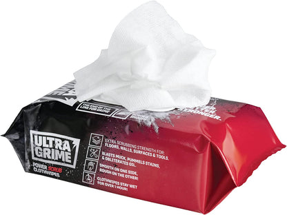UltraGrime XXL PRO Power Scrub Cleaning Wet Wipes Big Size Professional 80 PACK