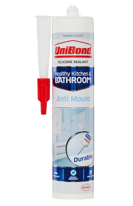 Unibond Anti-Mould Kitchen& Bathroom Sealant Cartridge Translucent Clear, 274 g
