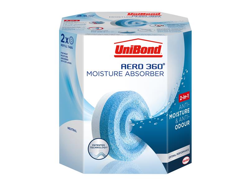 UniBond 2633442 Aero 360 Moisture Absorber Refills (Pack 2)