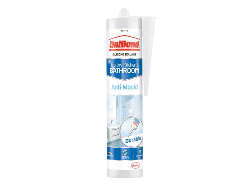 UniBond 2707173 Anti-Mould Kitchen & Bathroom Sealant Cartridge White 274g