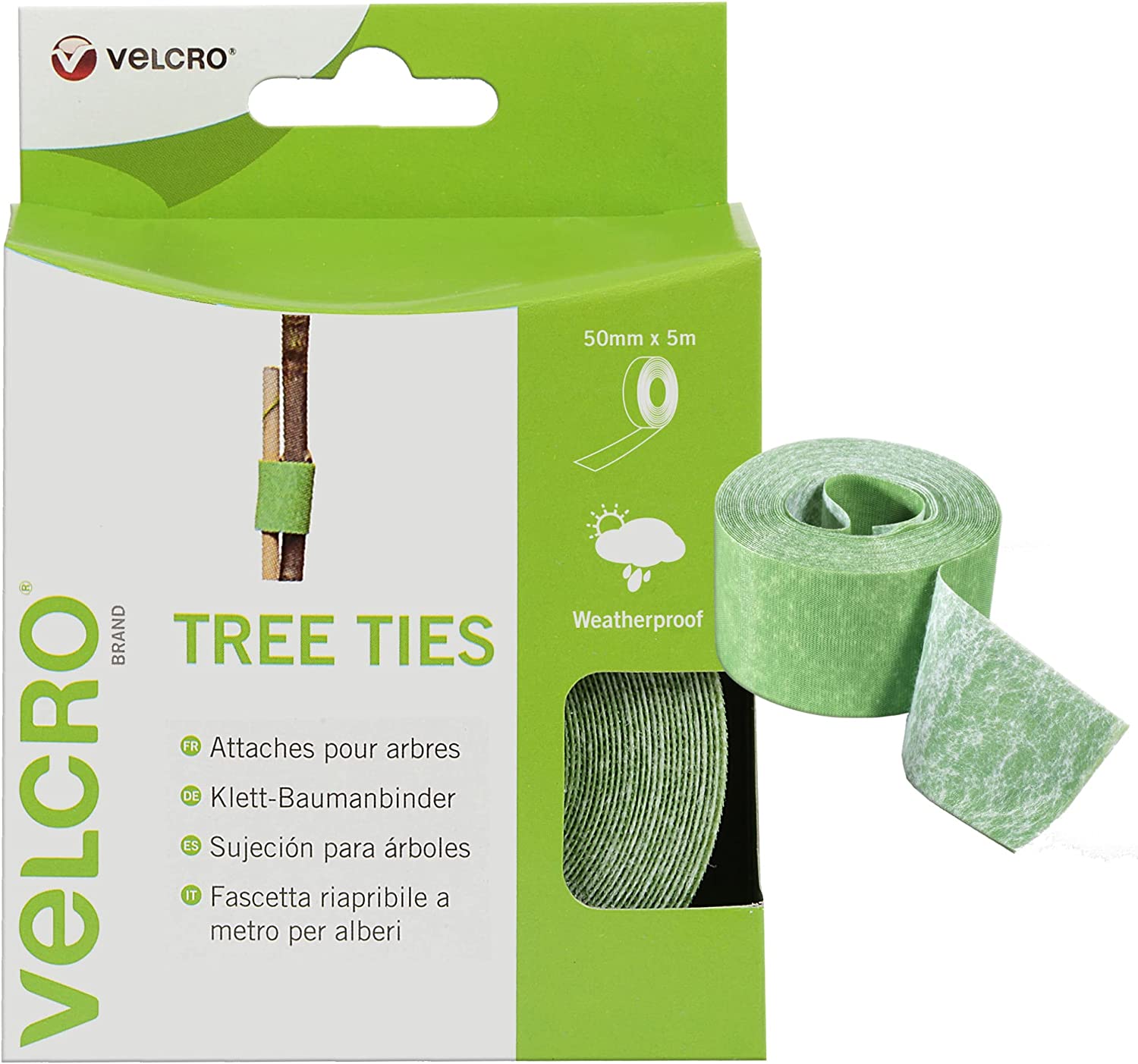 VELCRO 60201 ONE-WRAP Tree Ties 50mm x 5m Green