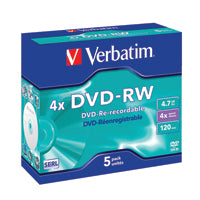 Verbatim DVD-RW 4X 4.7GB Pk5 43285