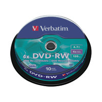Verbatim DVD RW 4X Spindle Pk10