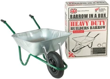 Walsall Wheelbarrows 85 Ltr Galvanized Wheelbarrow in a Box - Pneumatic Wheel