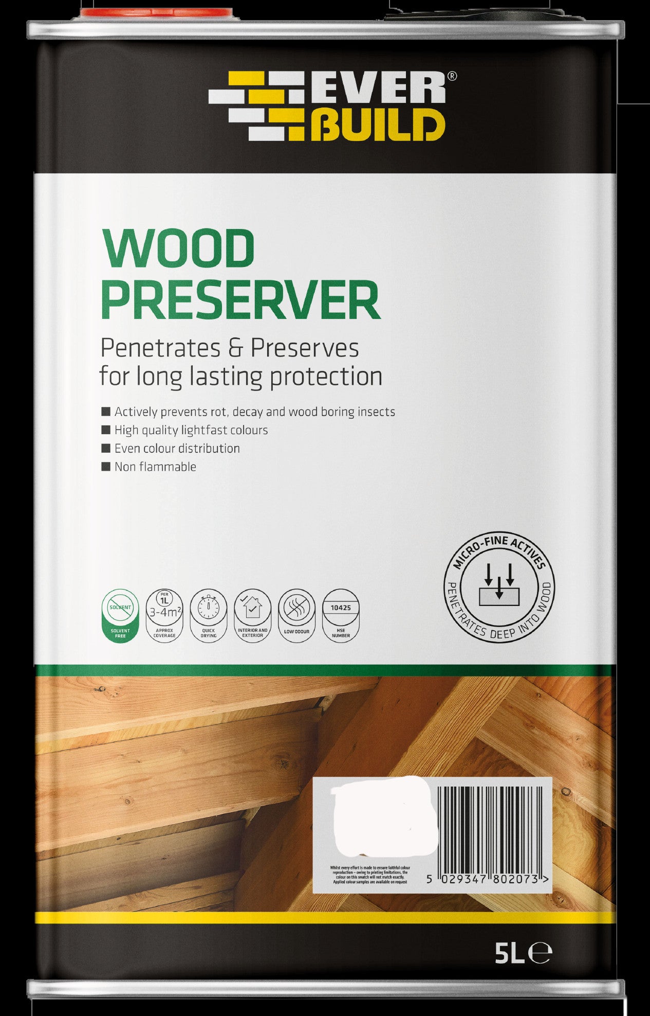 EVERBUILD 5 Litre Slate Grey Wood Preserver Treatment Solvent Free Stain