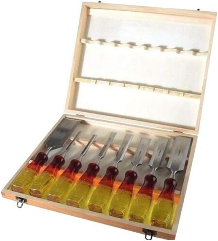 IRWIN Marples M373 Splitproof Bevel Edge Chisel Set in Storage Box, 8 Piece