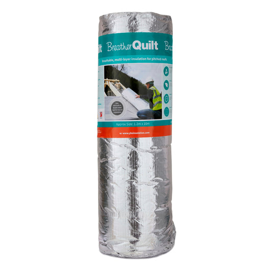 YBS BreatherQuilt 1.2m x 10m 2-In-1 Multifoil Breathable Insulation Roll
