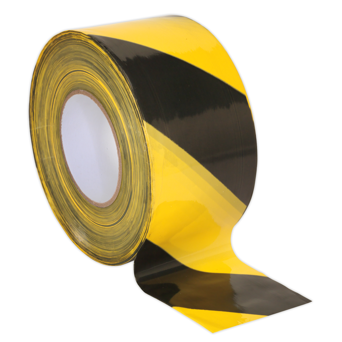 2 x Yuzet Barrier Warning Tape NON Adhesive Black/Yellow 75mm x 500m Cordon