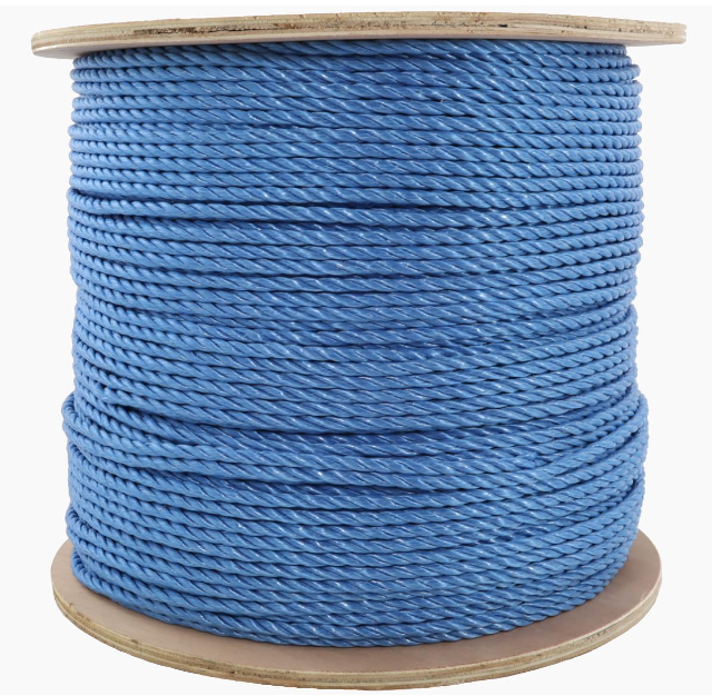 Yuzet Blue Polypropylene Rope 6m x 500mm Drum Cable pulling draw cord  strapping