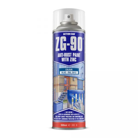 Action Can ZG-90 - Blue 500ml Cold Zinc Galvanising Spray Paint