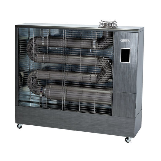 DRAPER 18104 - 230V FAR INFRARED DIESEL HEATER WITH FLUE KIT, 67,500 BTU/19.8KW