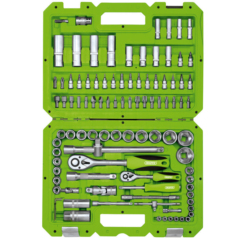 Draper 1/4" and 1/2" Sq. Dr. Metric Tool Kit (100 Piece) socket bits household