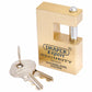 DRAPER 64200 - 56mm Quality Close Shackle Solid Brass Padlock and 2 Keys with Hardened Steel Shackle