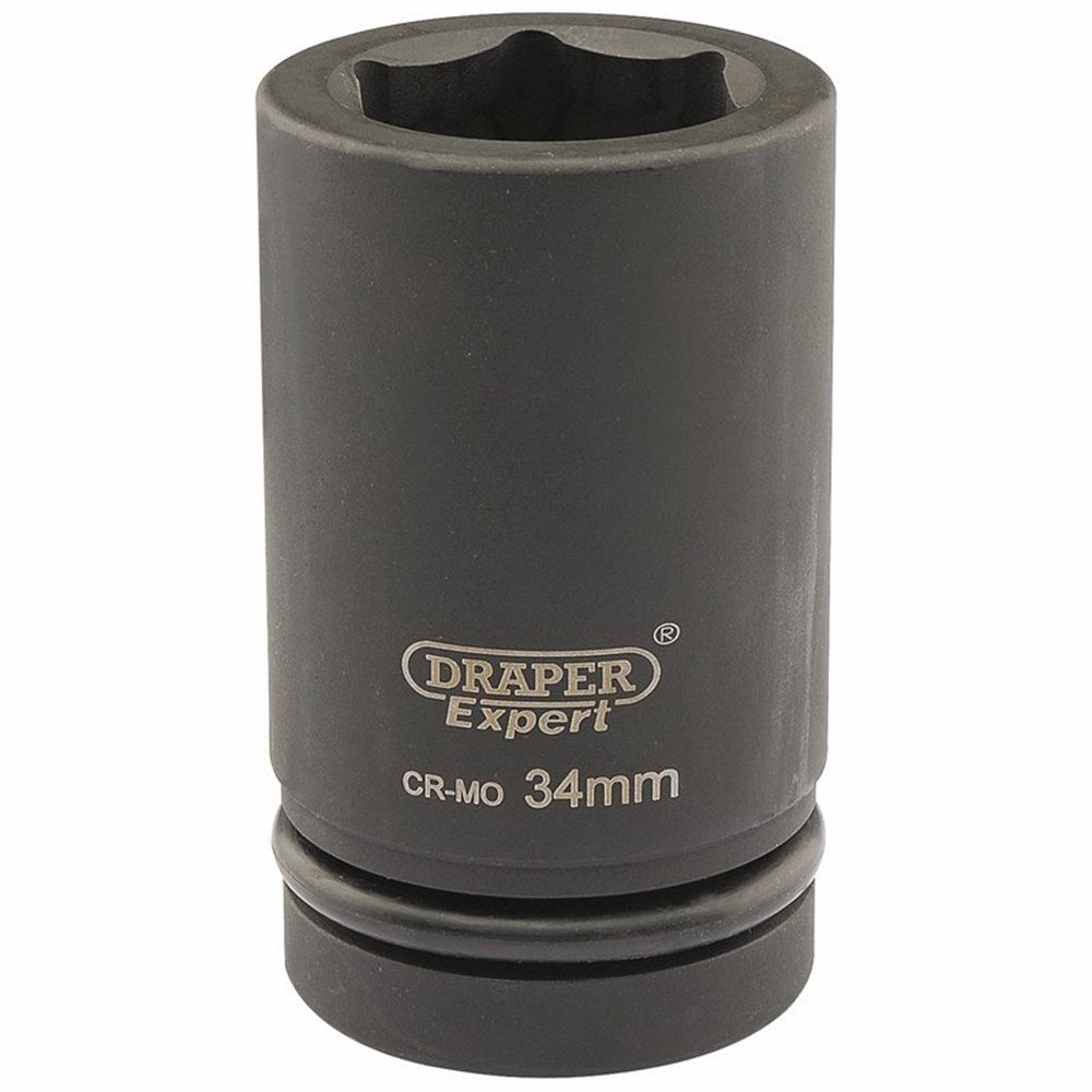 DRAPER 05148 - Expert 34mm 1" Square Drive Hi-Torq&#174; 6 Point Deep Impact Socket