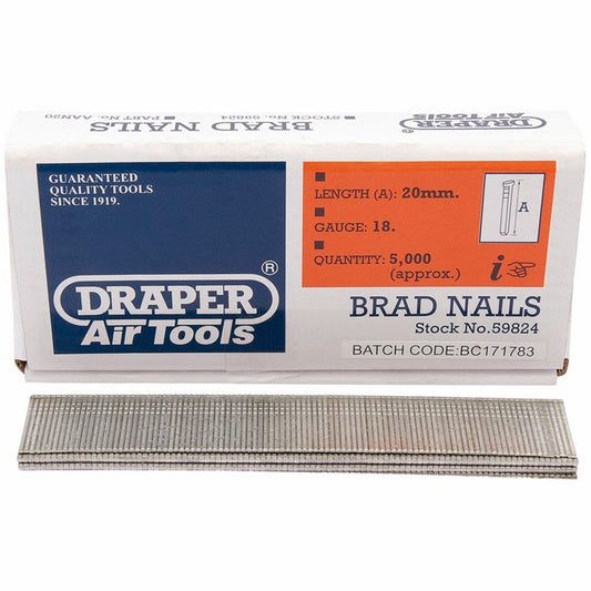 DRAPER 59824 - 20mm Brad Nails (5000)